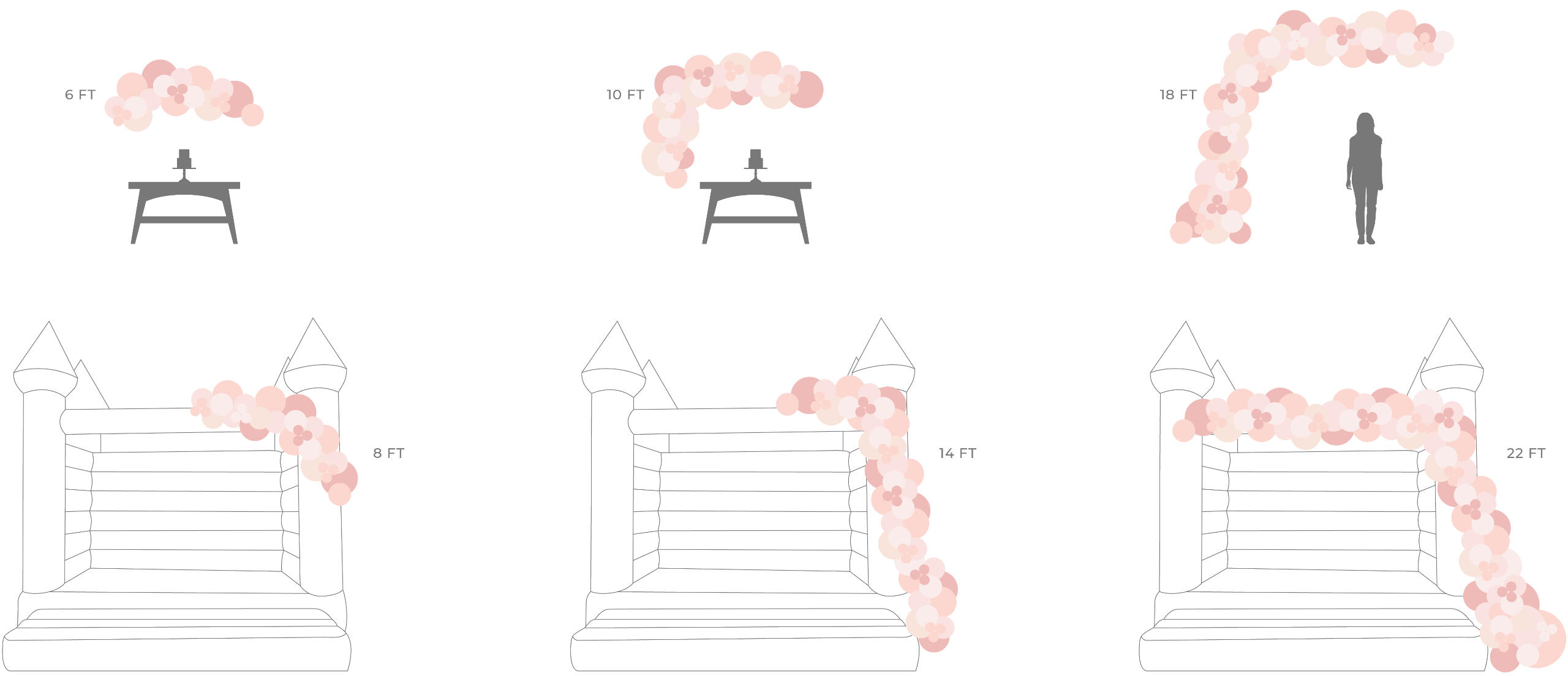 balloon garland sizing guide